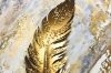 Picture of 357-007 Decorative Wall Art with Golden Frame (19.5"×27.5") - Golden White Feathers 