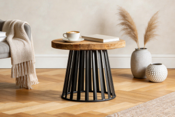 Picture of CARL Reclaimed Pine Wood D23.6" Round Side Table