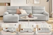 Picture of LUNOX Power Reclining Sectional Sofa/Slide out Sofa Bed with USB Type-C Ports (Light Grey)