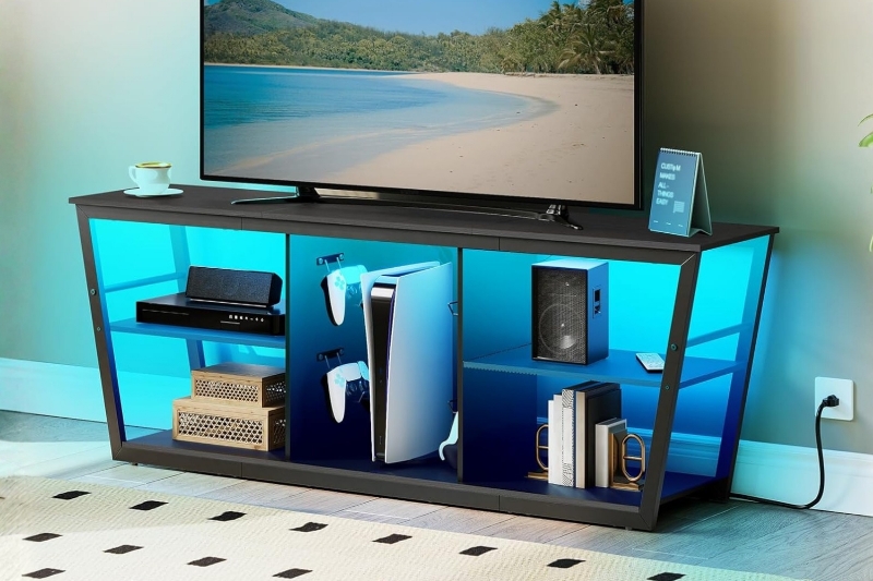 Picture of GRIDLINE TV Stand with LED Lighting & Power Outlets