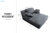 Picture of OVIOS Corduroy Compressed Lounge Chair/Sofa Bed with 3 Pillows