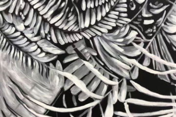 Picture of 389-006 Hand Oil Painting Canvas Wall Art with Black Frame(39.5"×39.5")