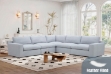 Picture of SPLENDOR Feather-Filled Fabric Corner Sofa (Grey)