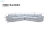 Picture of SPLENDOR Feather-Filled Fabric Corner Sofa (Grey)