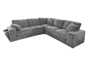 Picture of MARLIN Corduroy Fabric Sectional Sofa with Hidden Storage & Cup Holder