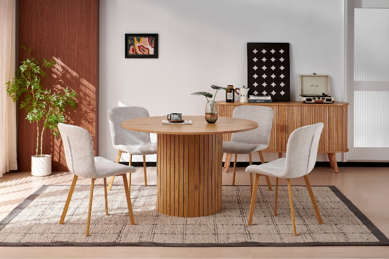 Picture of MESAS 5PC Metal-Reinforced Pedestal Dining Set
