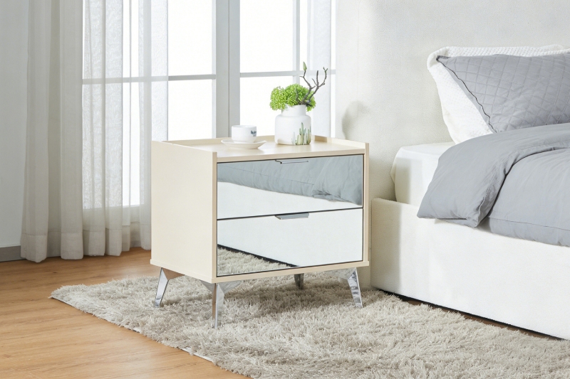 Picture of MIRORA 2-Drawer Mirrored Nightstand