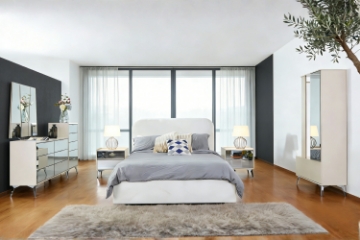 Picture of MIRORA 4PC/5PC/6PC Mirrored Bedroom Combo Set in Queen/Eastern King Size