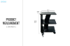 Picture of CEDAR Side Table with Dual Power Outlets & USB Ports & Wheels (Black)