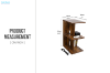 Picture of CEDAR Side Table with Dual Power Outlets & USB Ports & Wheels (Walnut)