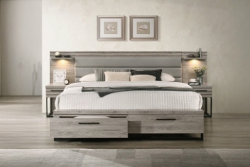 Picture of WESTDEN Storage Bed Frame with 2 Nightstand 3PC Combo (Grey) - King Size