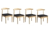 Picture of HORN Solid Wood Dining Chair with Black Cushion (Natural Color)