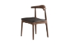 Picture of HORN Solid Wood Dining Chair with Black Cushion (Walnut)