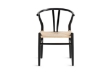 Picture of WISHBONE Solid Beech Wood Y Replica Chair (Black Frame-Beige Seat) - Each