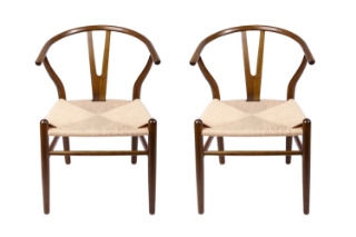 Picture of WISHBONE Solid Wood Y Replica Chair (Walnut) - 2 Chairs in 1 Carton