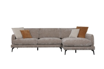 Picture of [FLOOR MODEL CLEARANCE] PALERMO Fabric Facing Right Sectional Sofa (Brown) 