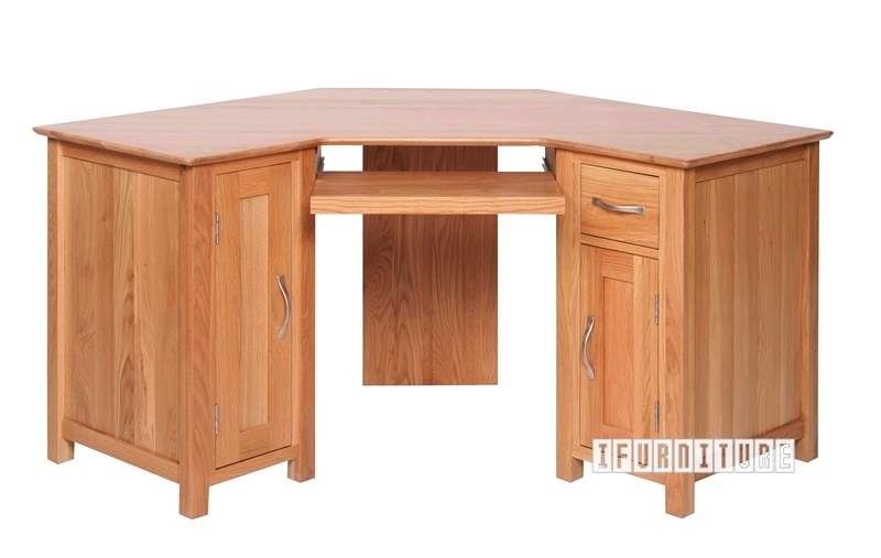 Picture of [FLOOR MODEL CLEARANCE]  NEWLAND Solid Oak Corner Desk 