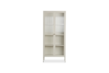 Picture of [FLOOR MODEL CLEARANCE]  STARK Steel Frame 2-Door Glass Display Cabinet (Cream) 