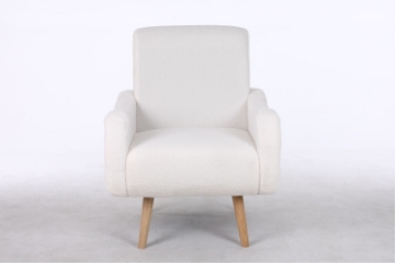 Picture of [FLOOR MODEL CLEARANCE]  CLOUDTOP Velvet Lounge Chair (White) 