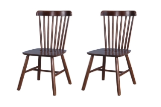 Picture of WINDSOR Rubber Wood Dining Chair (Walnut) - 2 Chairs in 1 Carton