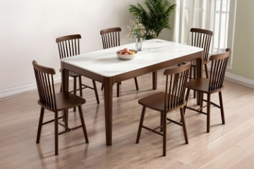 Picture of HARU 63"/71" Solid Wood Dining table with Sintered Stone Top 