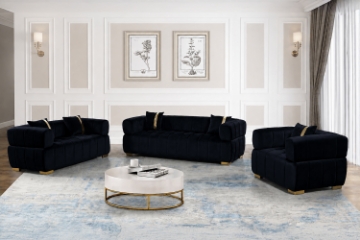 Picture of VEGAS Chesterfield Velvet Sofa Range (Black)