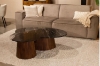 Picture of [FLOOR MODEL CLEARANCE]HUBIE Mango Wood Oval Coffee Table with Marble Top