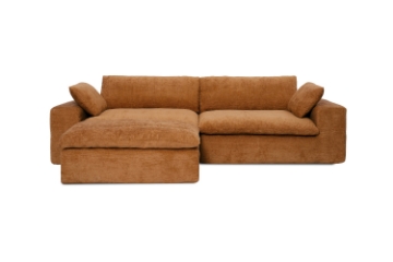 Picture of [FLOOR MODEL CLEARANCE] ELDEL Chenille Fabric Compressed Sofa with Ottoman (Brown)