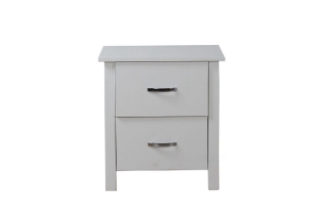 Picture of [FLOOR MODEL CLEARANCE] PORTLAND 2-Drawer Solid Wood Bedside Table (Matte White)
