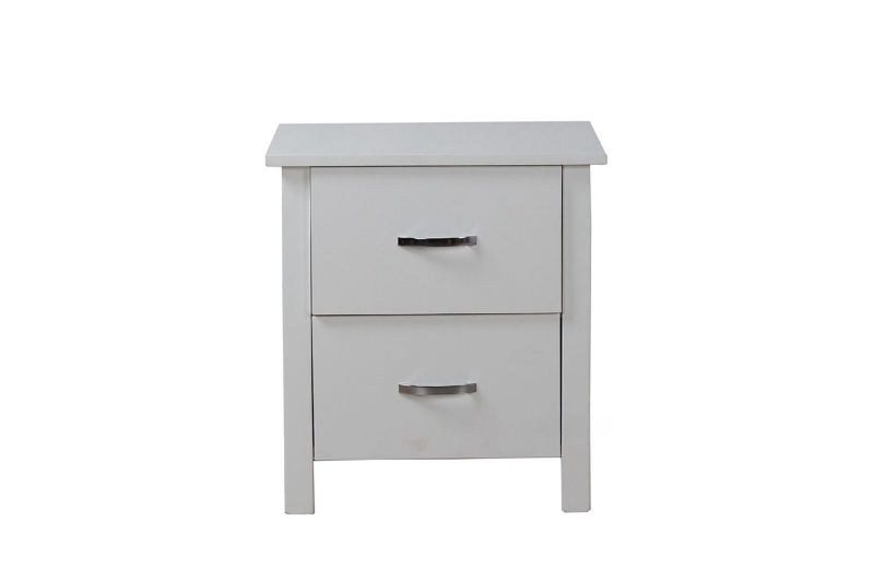 Picture of [FLOOR MODEL CLEARANCE] PORTLAND 2-Drawer Solid Wood Bedside Table (Matte White)
