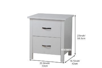 Picture of [FLOOR MODEL CLEARANCE] PORTLAND 2-Drawer Solid Wood Bedside Table (Matte White)