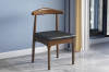 Picture of HORN Solid Wood Dining Chair with Black Cushion (Walnut)
