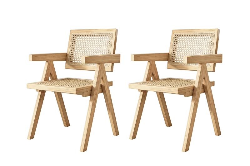 Picture of CHANDIGARH Solid Wood Replica Armchair (Natural) - 2 Chairs in 1 Carton
