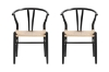 Picture of WISHBONE Solid Wood Y Replica Chair (Black) - 19.5"x22.5"x29.5"