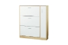Picture of YORU 39.5" 1-Door 3-Drawer Shoe Cabinet  (Oak & White)