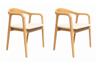 Picture of NEVA Solid Wood Replica Dining Armchair - 2 Chairs in 1 Carton