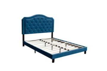 Picture of Helen Velvet Double Size Bed Frame (Blue)