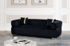 Picture of Vegas Chesterfield Velvet Sofa Range (Black) - Loveseat + Sofa Set