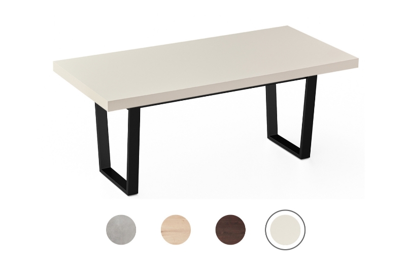 Picture of SYNERGYPLUS Dining Table with Trapezoid Metal Legs (New Champagne) - 71"x35.5"