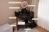 Picture of MAREN 4-Drawer Corner Dressing Table with LED Mirror & Power Station & Stool (Black) 