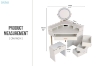 Picture of MAREN 4-Drawer Corner Vanity with LED Mirror & Power Station & Stool (Whitewash)