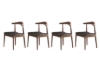 Picture of HORN Solid Wood Frame Dining Chair with Black Cushion (Walnut)