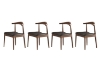 Picture of HORN Solid Wood Dining Chair with Black Cushion (Walnut) - Each