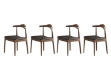 Picture of HORN Solid Wood Dining Chair with Black Cushion (Walnut) - 4 Chairs in 1 Carton