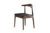 Picture of HORN Solid Wood Dining Chair with Black Cushion (Walnut) - 4 Chairs in 1 Carton