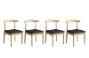 Picture of HORN Solid Wood Dining Chair with Black Cushion (Natural Color)