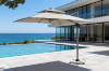 Picture of SOLARIS 118"×118" Crank Open 360° Rotation Cantilever Umbrella With Solar LED Lights & Ground Anchor
