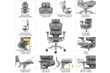 Picture of NEXO High Back Office Chair with Adjustable Headrest & Backrest, 8D Armrests and Seat Slider