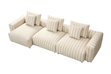 Picture of ROMINA Feather-Filled Modular Sectional Sofa Range - 3PC Combo Set (RAF Armchairx1 + Armlessx1 + Left Facing Chaisex1)