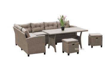 Picture of ALBANY Wicker Sectional Dining Outdoor Sofa Set